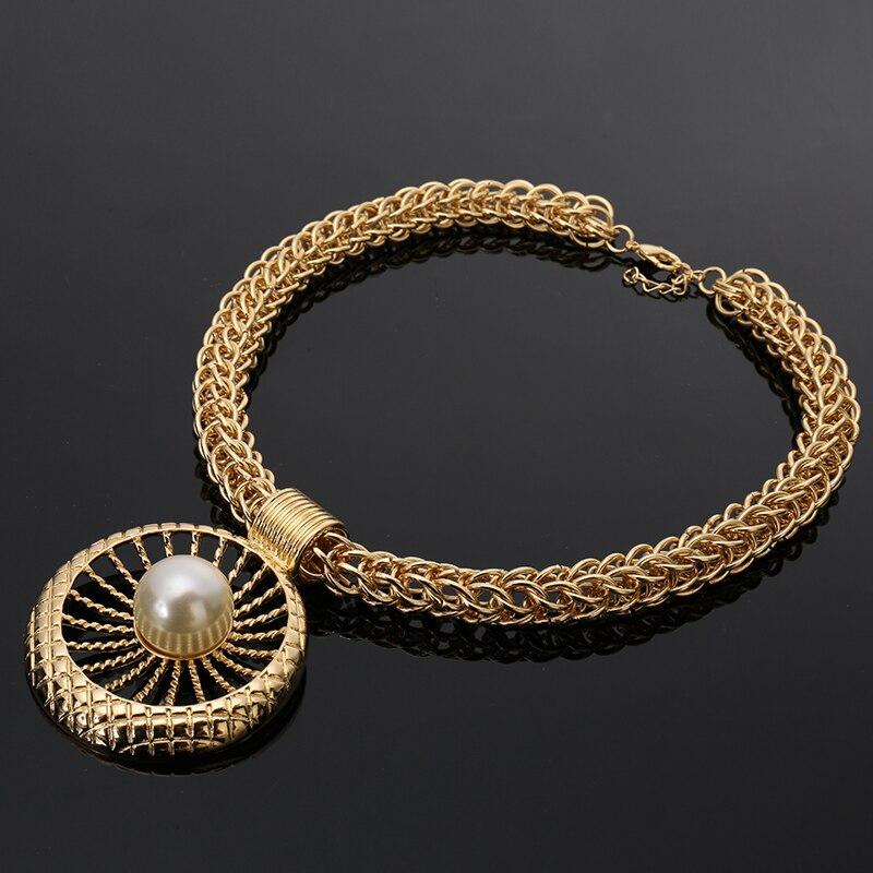 Fani Fashion African Beads Jewelry Sets Dubai Gold Color Brand Jewelry Set Woman Wedding Costume Design statement jewelry set