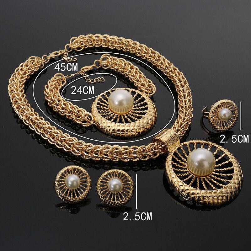 Fani Fashion African Beads Jewelry Sets Dubai Gold Color Brand Jewelry Set Woman Wedding Costume Design statement jewelry set