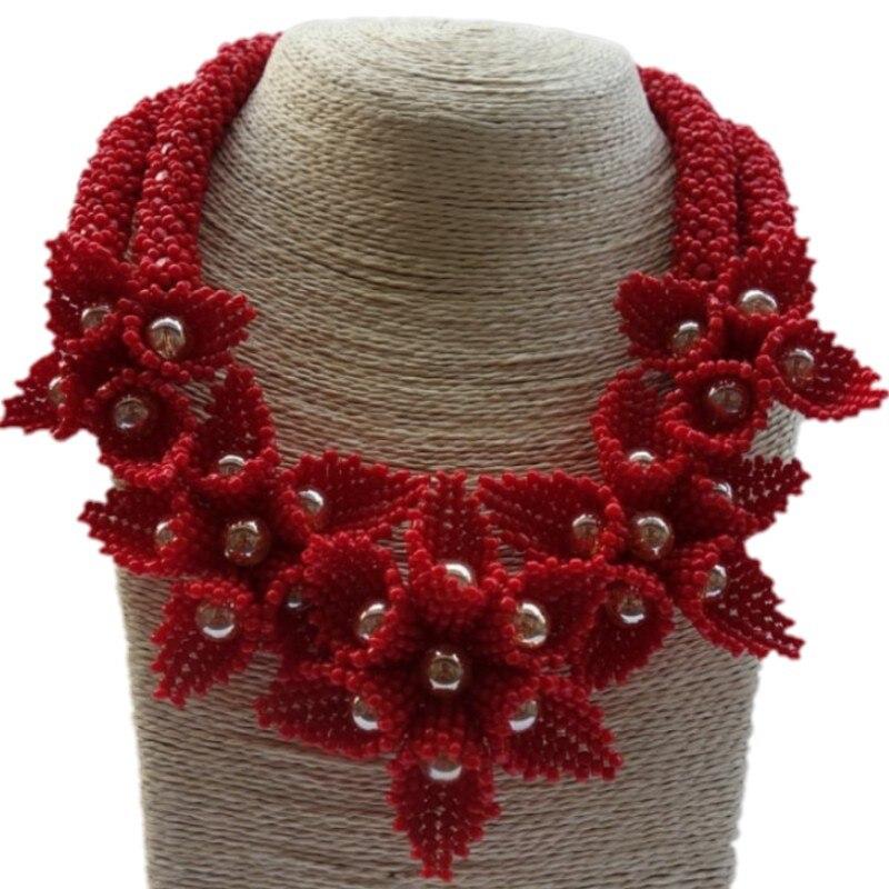 Dudo Luxury Multi Layers Bridal Jewelry Set African Genunine Coral Beads Nigerian Wedding Jewelry Set Big Celebrity Party Gift