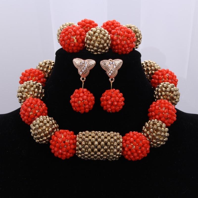 Dudo Jewelry Nature Orange African Bridal Coral beads Jewelry Set For Nigerian Women 5 Layers Jewellery Set Free Shipping 2018