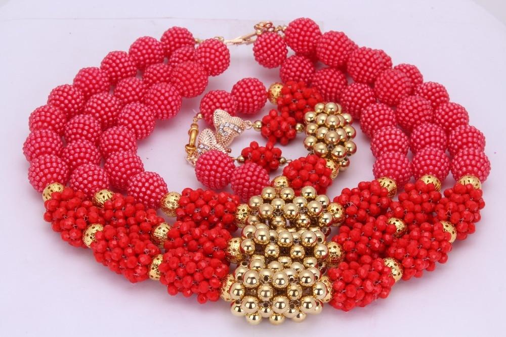 Dudo Jewelry Nature Orange African Bridal Coral beads Jewelry Set For Nigerian Women 5 Layers Jewellery Set Free Shipping 2018