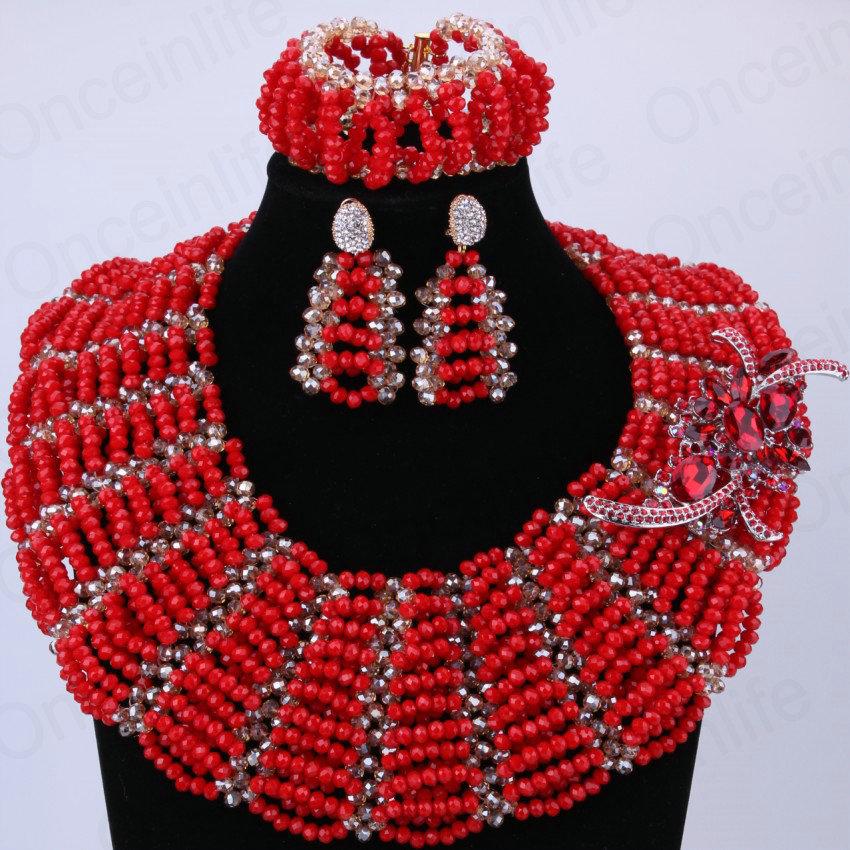 Dudo Jewelry Nature Orange African Bridal Coral beads Jewelry Set For Nigerian Women 5 Layers Jewellery Set Free Shipping 2018