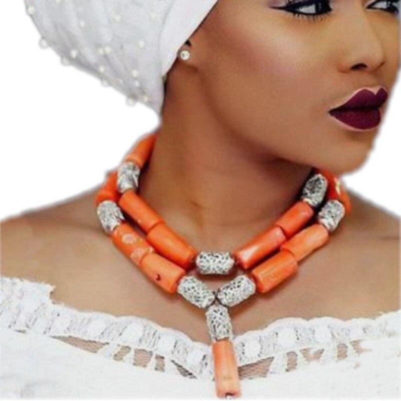 Dudo Necklace Earrings Set 100% Original Coral Beads Jewelry Set 3 Layers New Design Bridal Jewellery Set African Nigerian Set