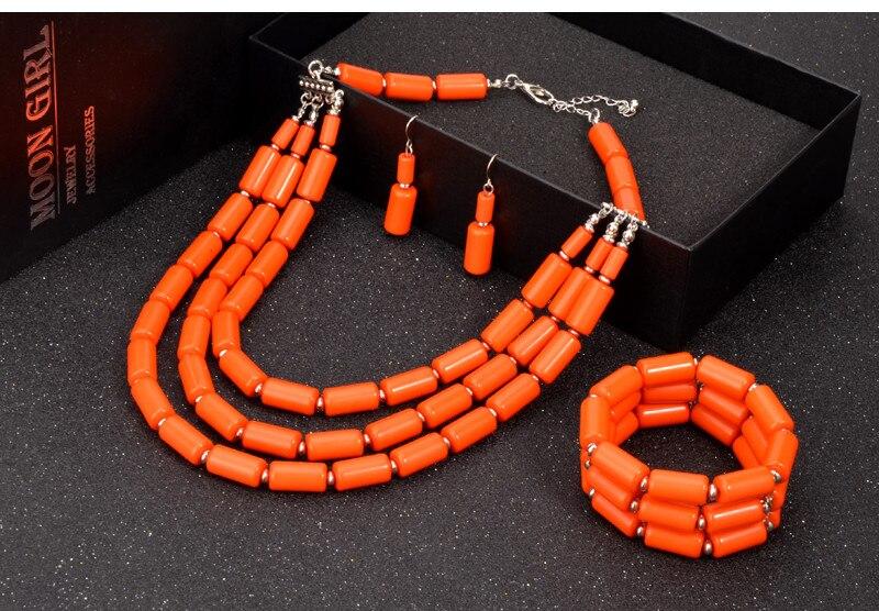 6 color african beads jewelry set Nigeria wedding bridal choker 2017 statement fashion maxi necklace set for women