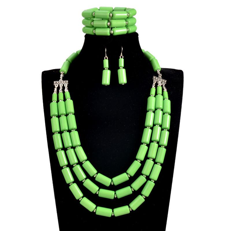 6 color african beads jewelry set Nigeria wedding bridal choker 2017 statement fashion maxi necklace set for women