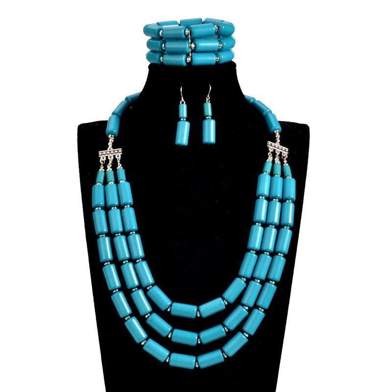 6 color african beads jewelry set Nigeria wedding bridal choker 2017 statement fashion maxi necklace set for women