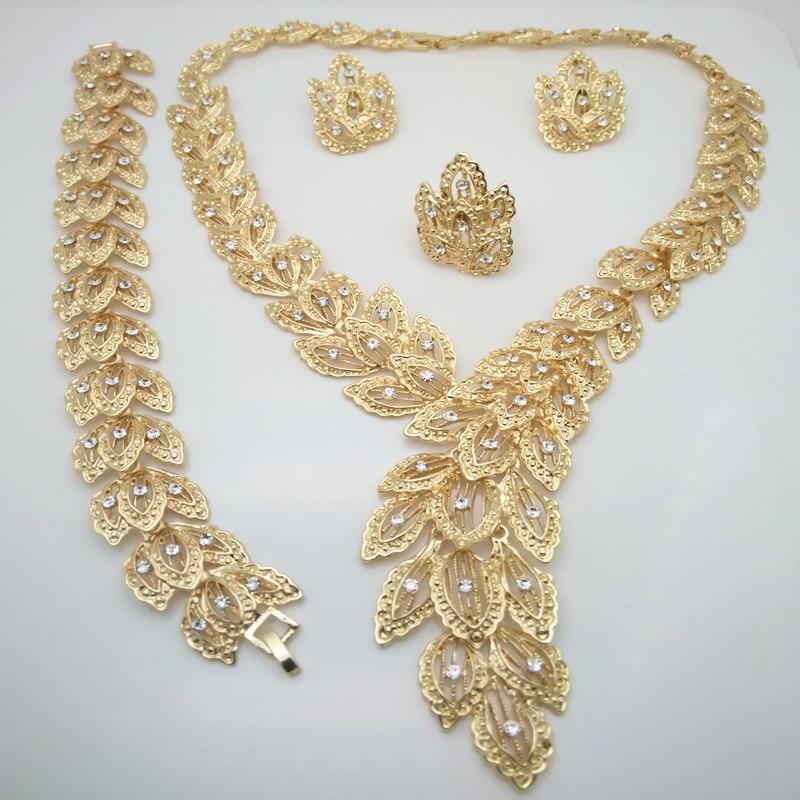 Kingdom Ma Fashion Dubai jewelry set Nigerian gold Color jewelry set African beads jewelry set Jewelry set
