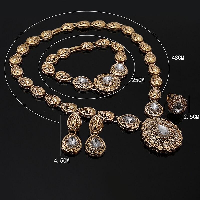 Fani Fashion African Beads Jewelry Set Women customer 2018 Dubai Gold-colorful Crystal Jewelry Sets Wholesale Bridal Accessories