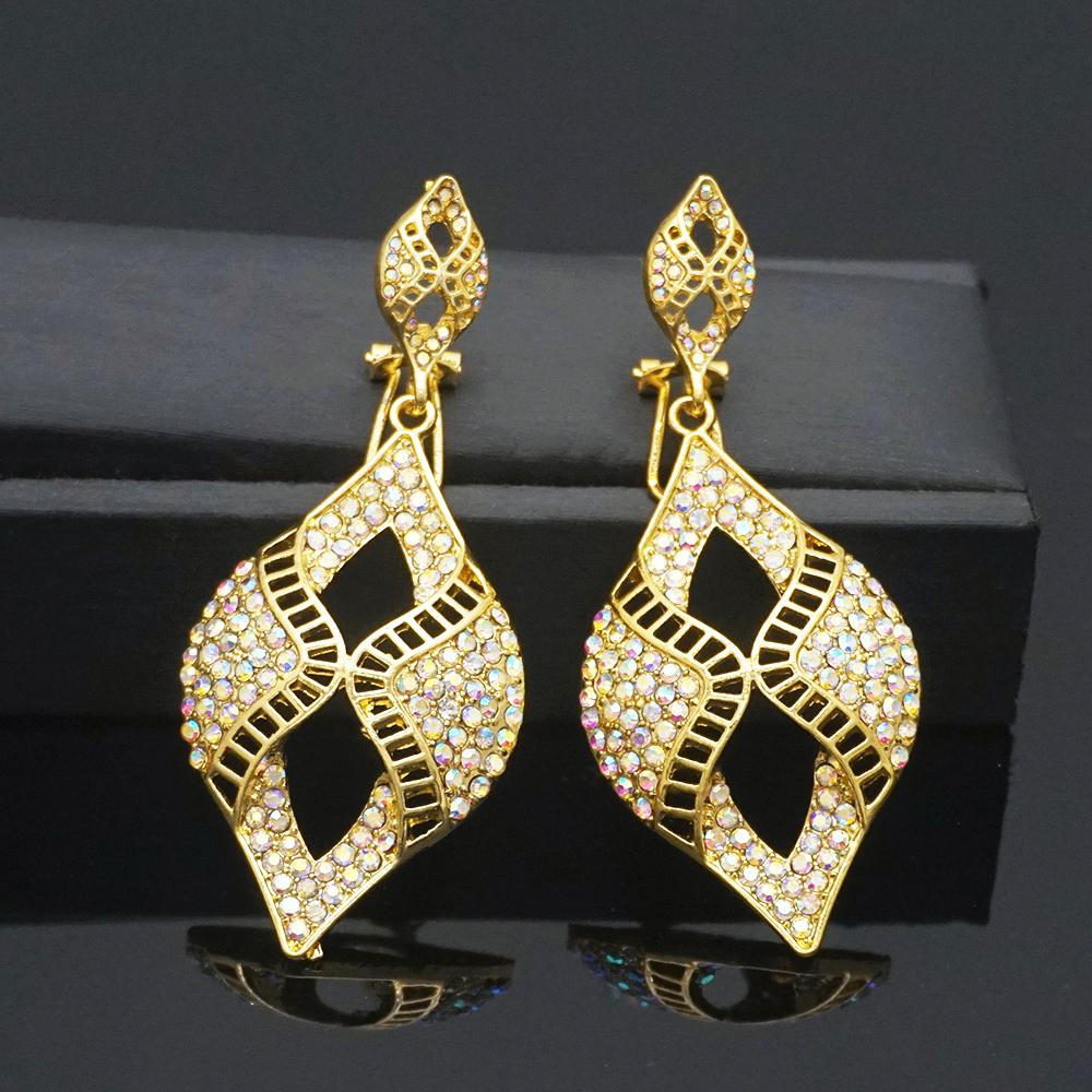 Shiny Crystal Dangle Earrings for Women Statement Colorful Big Drop Earrings Fashion Charm Ethnic Oorbellen rhinestones