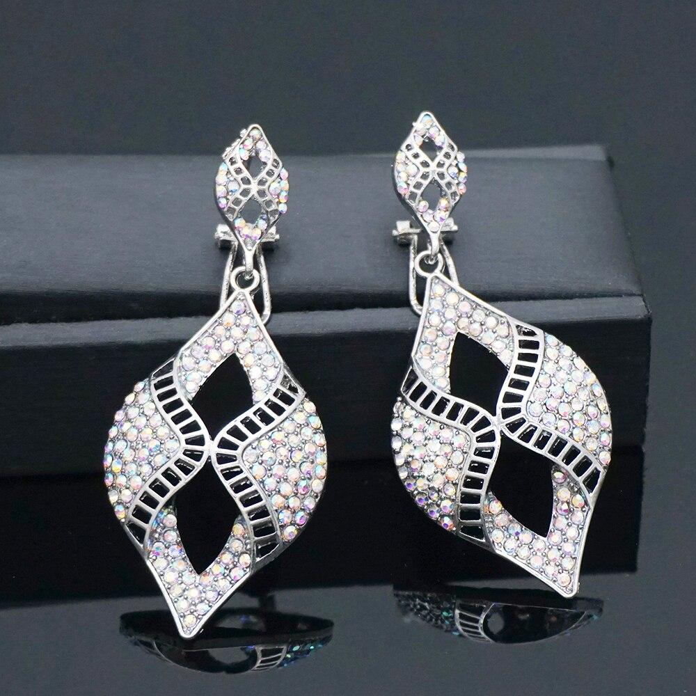 Shiny Crystal Dangle Earrings for Women Statement Colorful Big Drop Earrings Fashion Charm Ethnic Oorbellen rhinestones