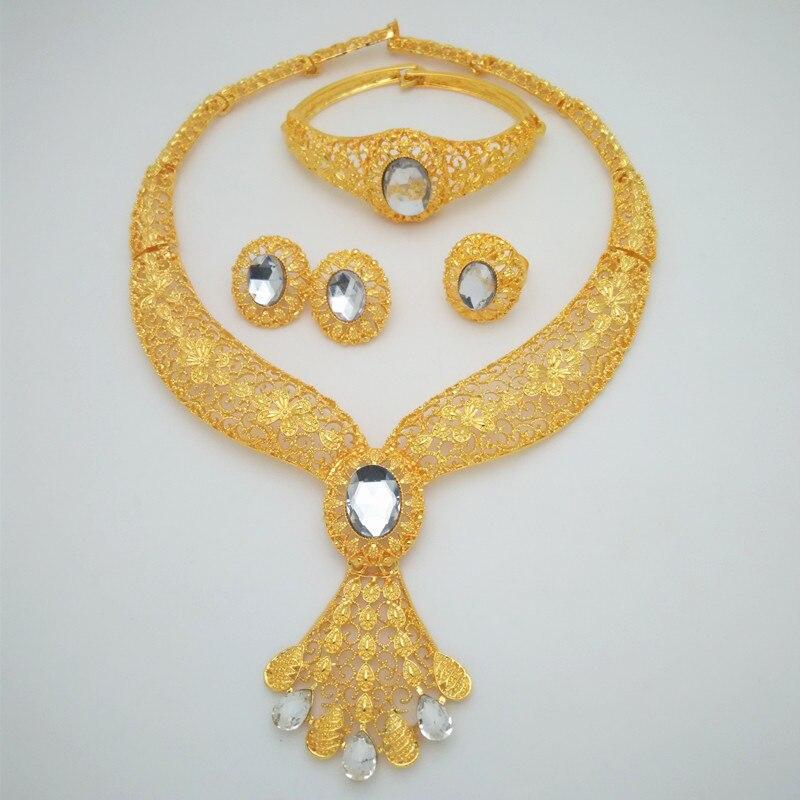 Kingdom Ma Dubai Gold color Jewelry Set Costume Design Brand Nigerian Wedding Jewelry Set Fashion African Beads Jewelry Sets