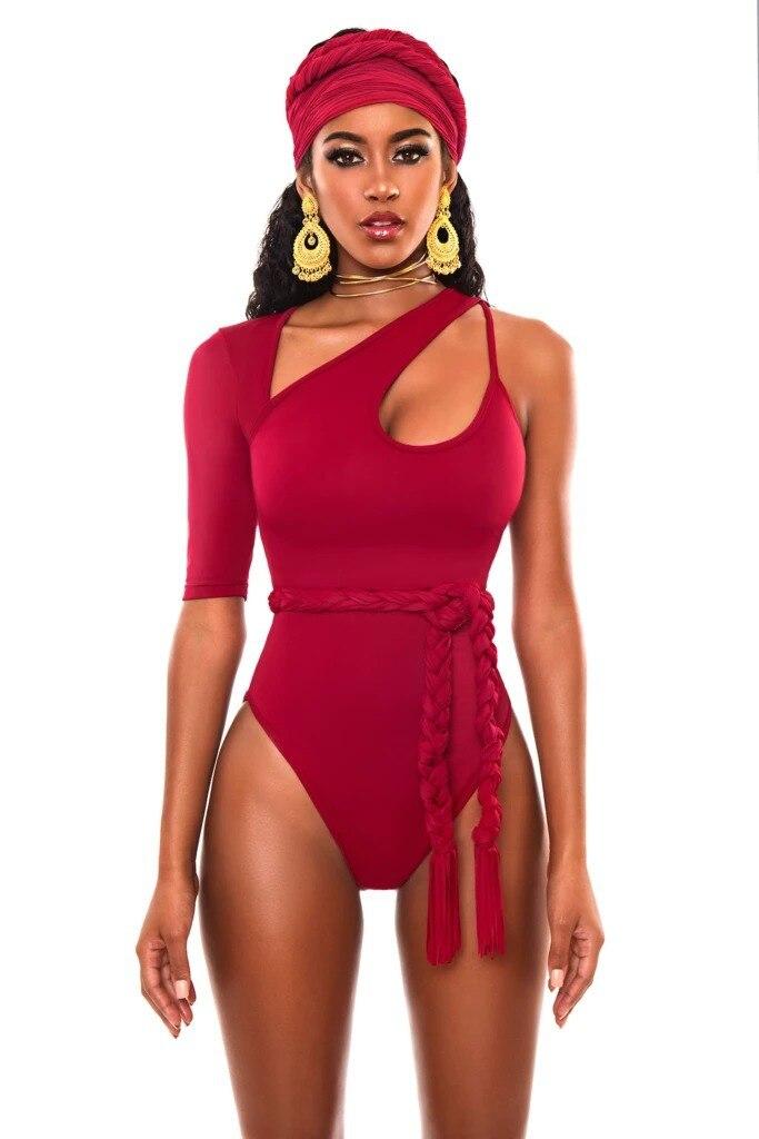 African Print One Piece Swimsuit Padded Monokini Women Swimwear Bather Bathsuit Beach Bathing Suit No Belt Headpiece Included