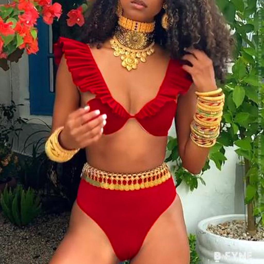 Summer Bikinis 2020 Women African Print Bikini Set Swimwear Push-Up Padded Bra Swimsuit Beachwear Biquini Maillot de bain femme