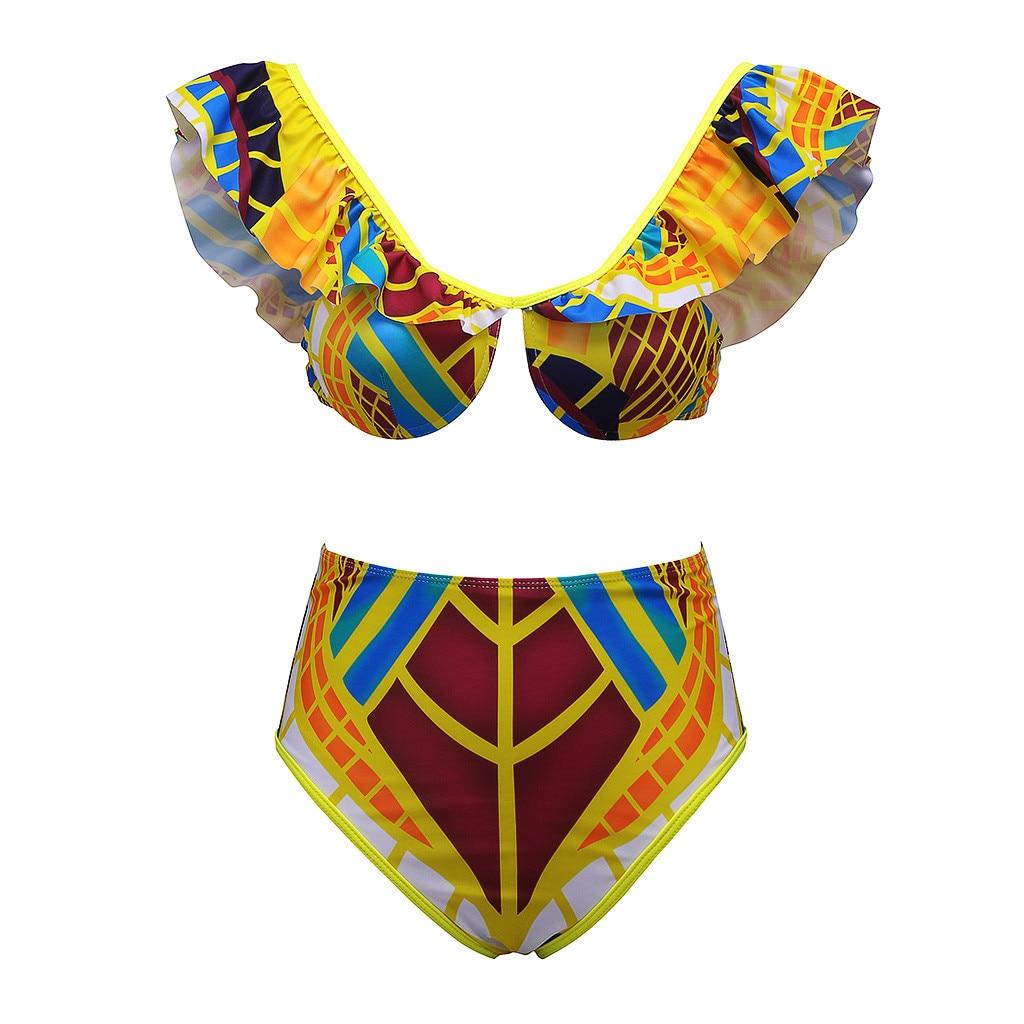 Summer Bikinis 2020 Women African Print Bikini Set Swimwear Push-Up Padded Bra Swimsuit Beachwear Biquini Maillot de bain femme