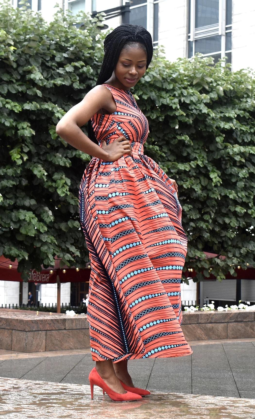 Long African Dress Women Traditional African Clothing Dashiki Ankara Summer Sleeveless Striped Maxi Sundress Elegant 2020