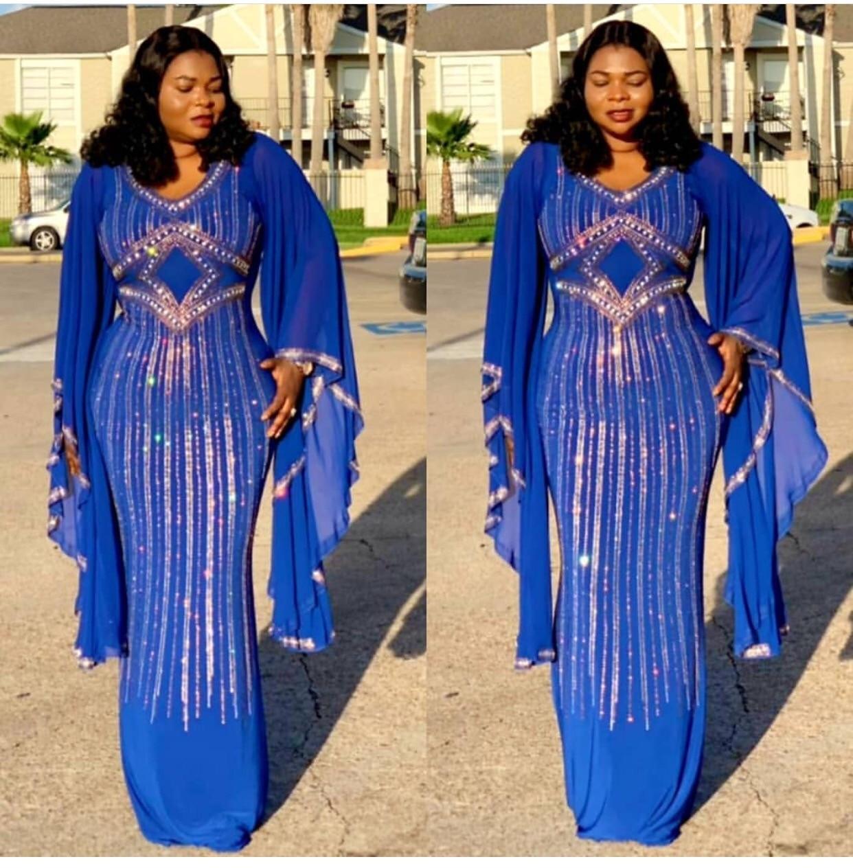 2019 new elegent fashion style african women plus size long dress L-XXL