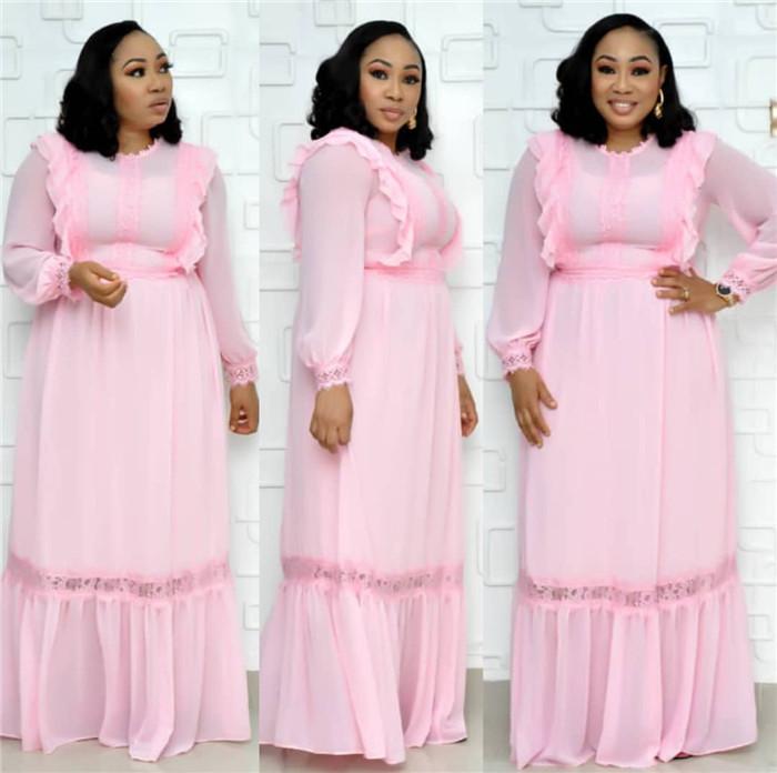 2020 new arrival elegent summer fashion style african women plus size long dress XL-XXXL