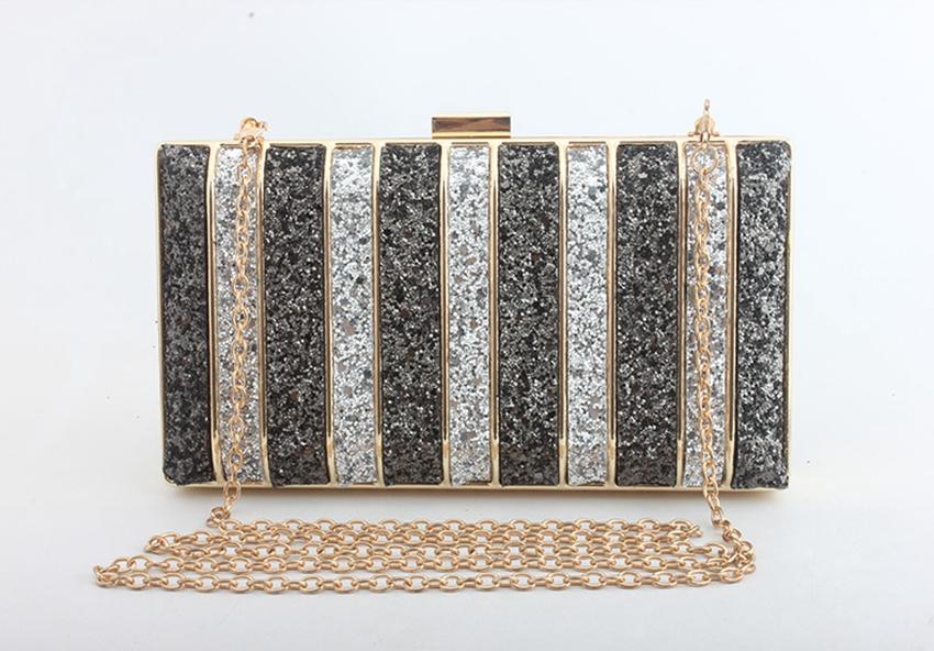 Sweet lady color matching chain bag ladies diamonds sequins magic glitter evening dress bag shoulder diagonal dinner clutch