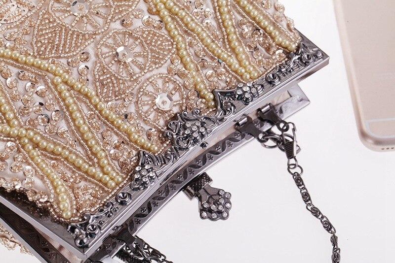 2019 luxury handbags female retro beads sequins evening gift bag wallet wedding party banquet handmade beaded evening bag