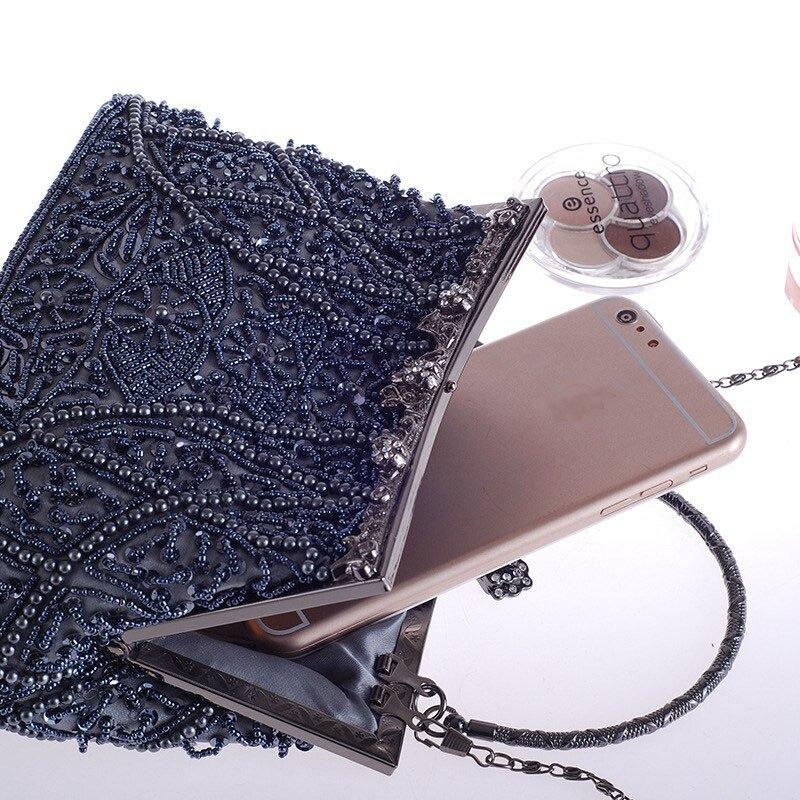 2019 luxury handbags female retro beads sequins evening gift bag wallet wedding party banquet handmade beaded evening bag