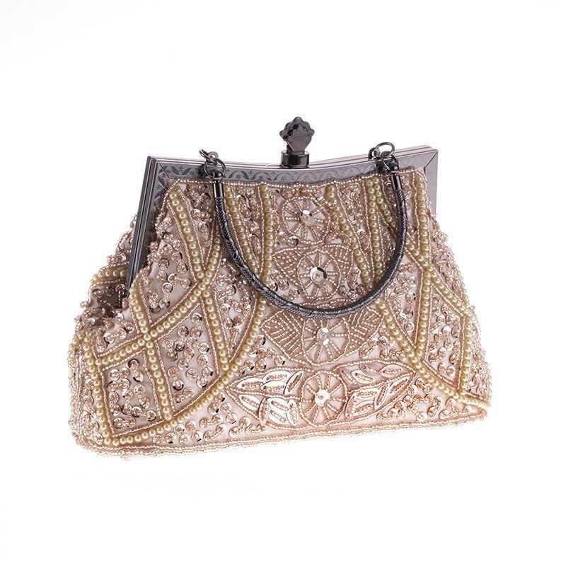 2019 luxury handbags female retro beads sequins evening gift bag wallet wedding party banquet handmade beaded evening bag