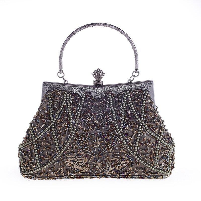 2019 luxury handbags female retro beads sequins evening gift bag wallet wedding party banquet handmade beaded evening bag