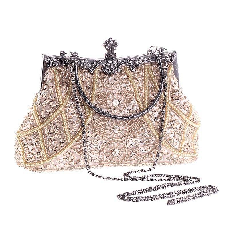 2019 luxury handbags female retro beads sequins evening gift bag wallet wedding party banquet handmade beaded evening bag