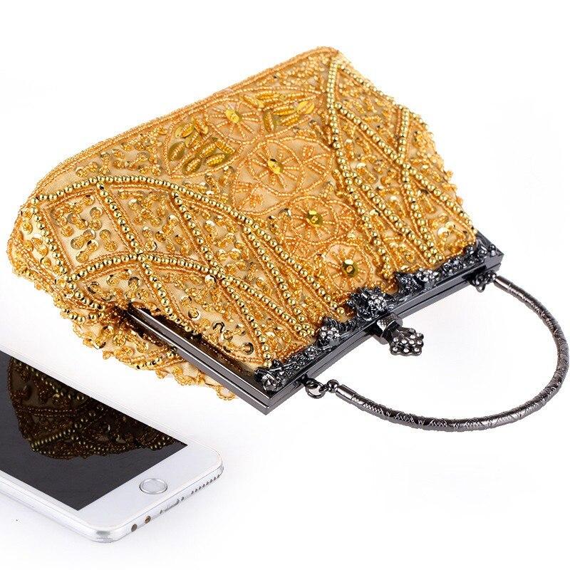 2019 luxury handbags female retro beads sequins evening gift bag wallet wedding party banquet handmade beaded evening bag