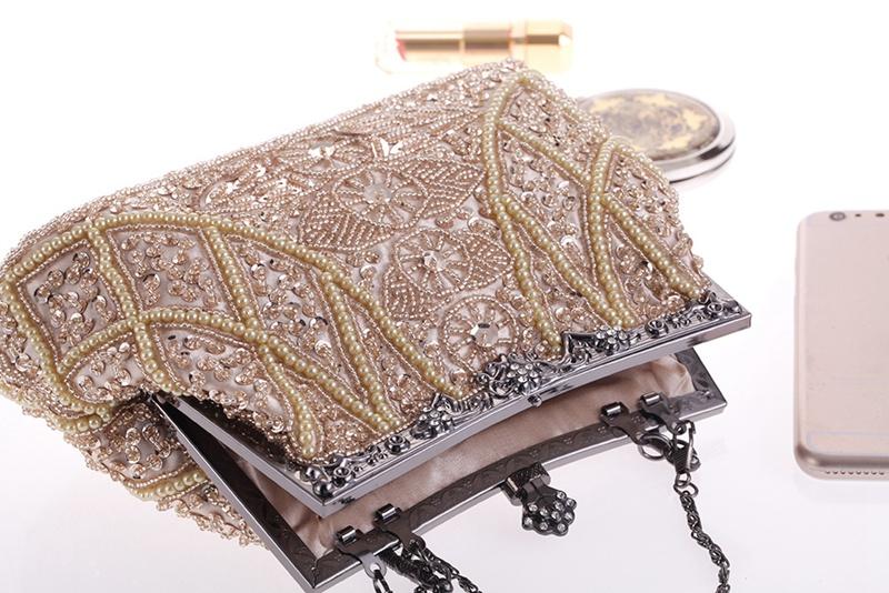 2019 luxury handbags female retro beads sequins evening gift bag wallet wedding party banquet handmade beaded evening bag