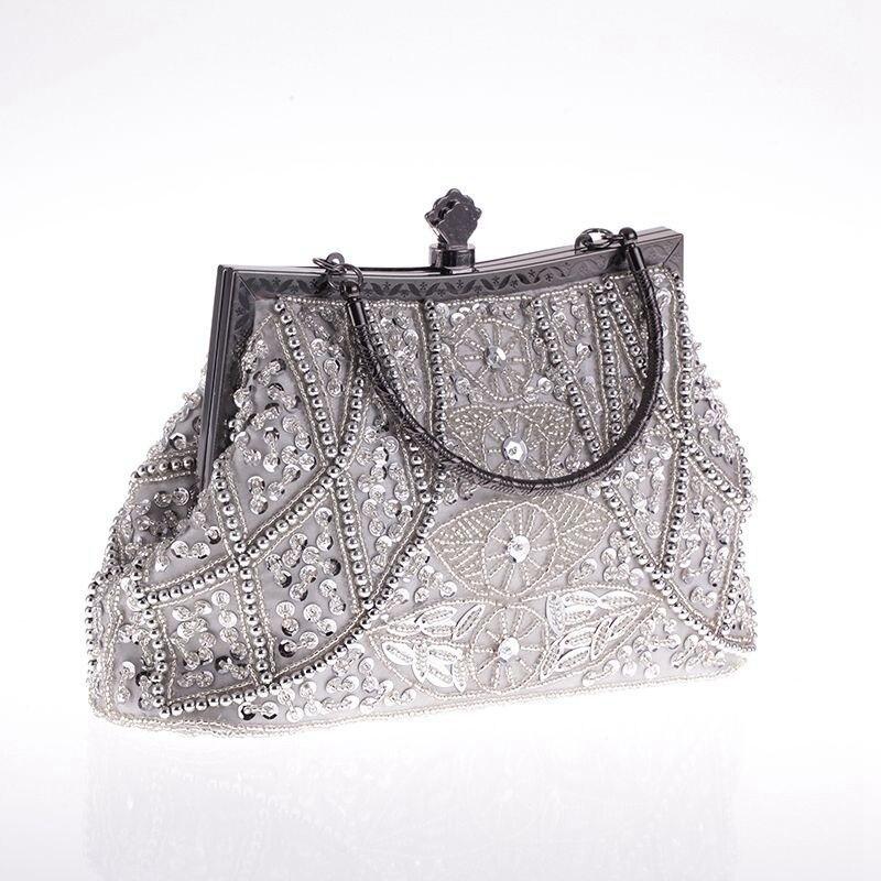 2019 luxury handbags female retro beads sequins evening gift bag wallet wedding party banquet handmade beaded evening bag