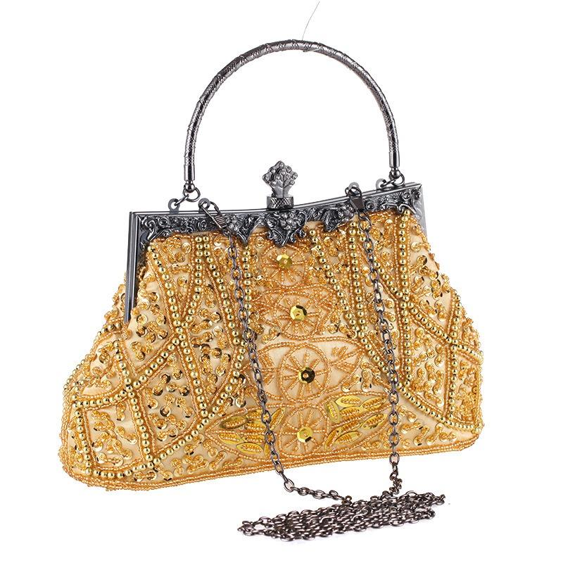 2019 luxury handbags female retro beads sequins evening gift bag wallet wedding party banquet handmade beaded evening bag