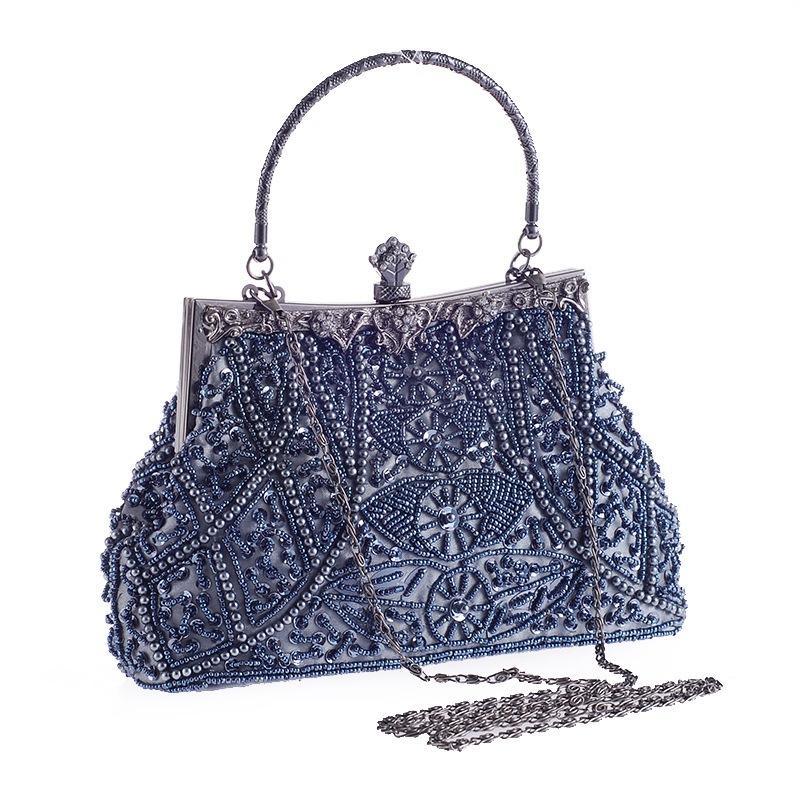 2019 luxury handbags female retro beads sequins evening gift bag wallet wedding party banquet handmade beaded evening bag