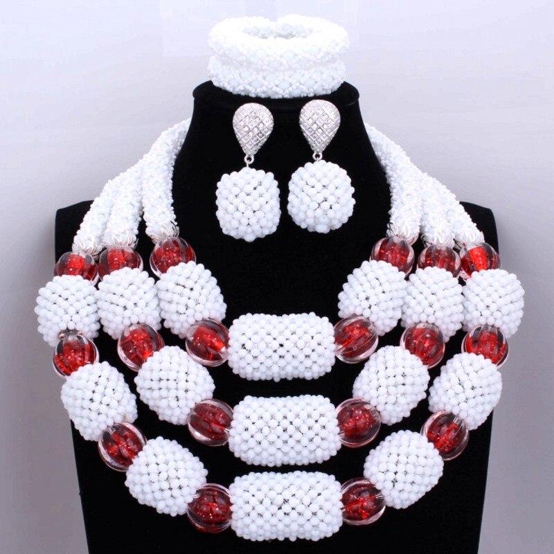 4ujewelry African Edo Traditional Bridal Jewelry Sets 100% Nature White Coral Necklace Set With Gold Blining Flower Bellow 2019