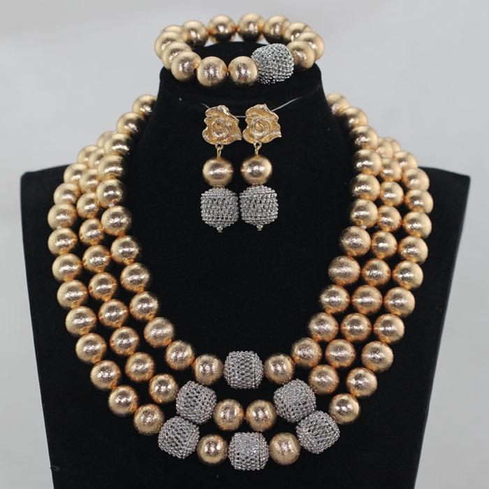 New Dubai Gold Women Bridal Statement Necklace Set African Nigerian Wedding Jewelry Set Party Gift Free Shipping WE090