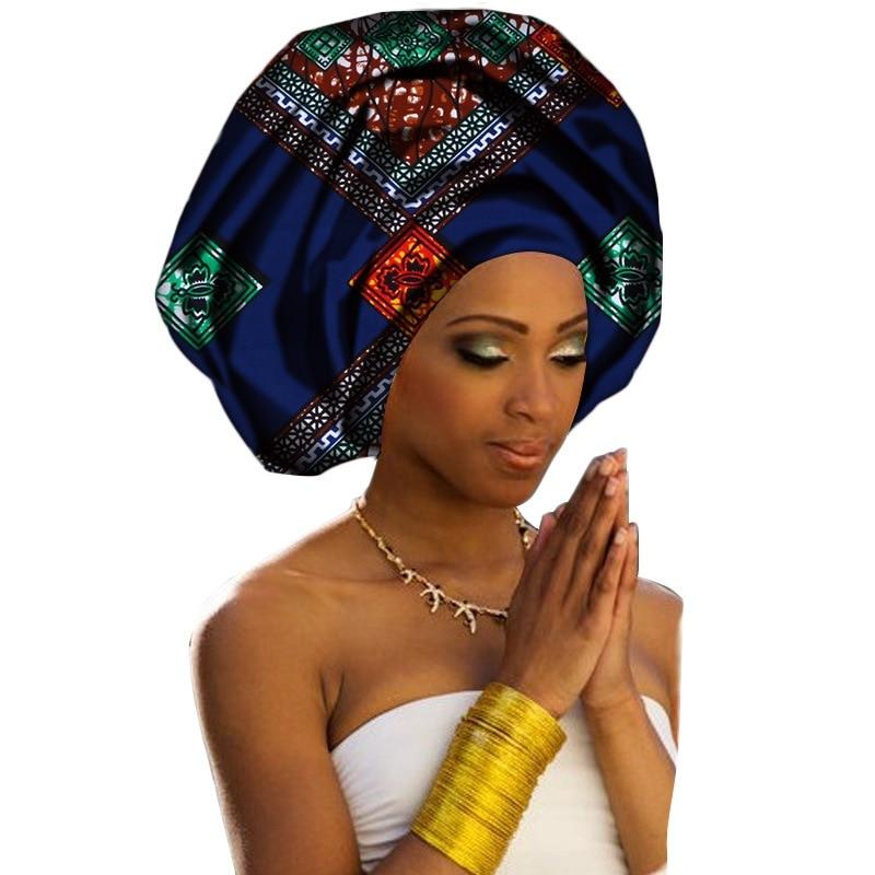 Africa Cotton Wax Print Bandana Hair Band Women Headwrap Scarf Dashiki Cap Turban Bazin Riche Ankara Wedding Party Long Tail Hat