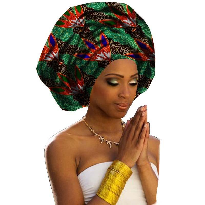 Africa Cotton Wax Print Bandana Hair Band Women Headwrap Scarf Dashiki Cap Turban Bazin Riche Ankara Wedding Party Long Tail Hat