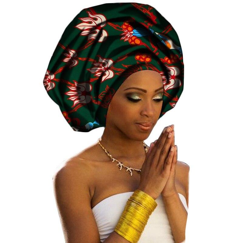 Africa Cotton Wax Print Bandana Hair Band Women Headwrap Scarf Dashiki Cap Turban Bazin Riche Ankara Wedding Party Long Tail Hat