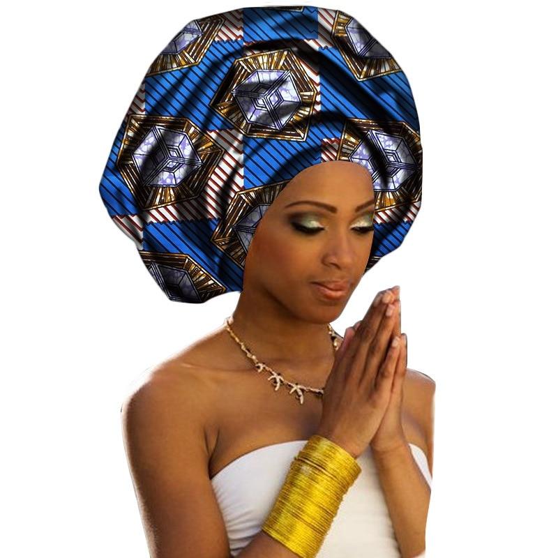 Africa Cotton Wax Print Bandana Hair Band Women Headwrap Scarf Dashiki Cap Turban Bazin Riche Ankara Wedding Party Long Tail Hat