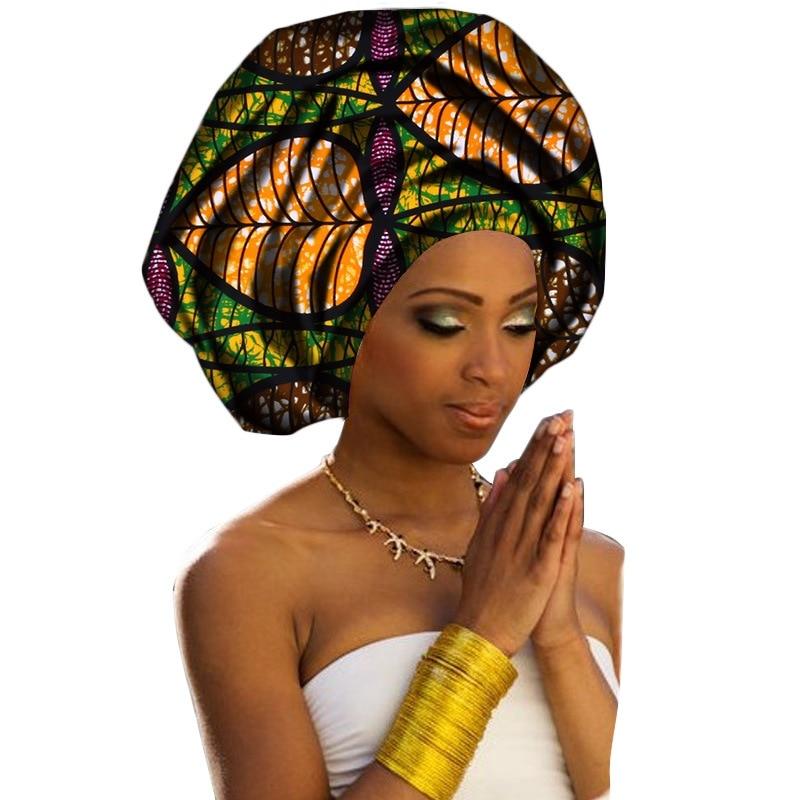 Africa Cotton Wax Print Bandana Hair Band Women Headwrap Scarf Dashiki Cap Turban Bazin Riche Ankara Wedding Party Long Tail Hat