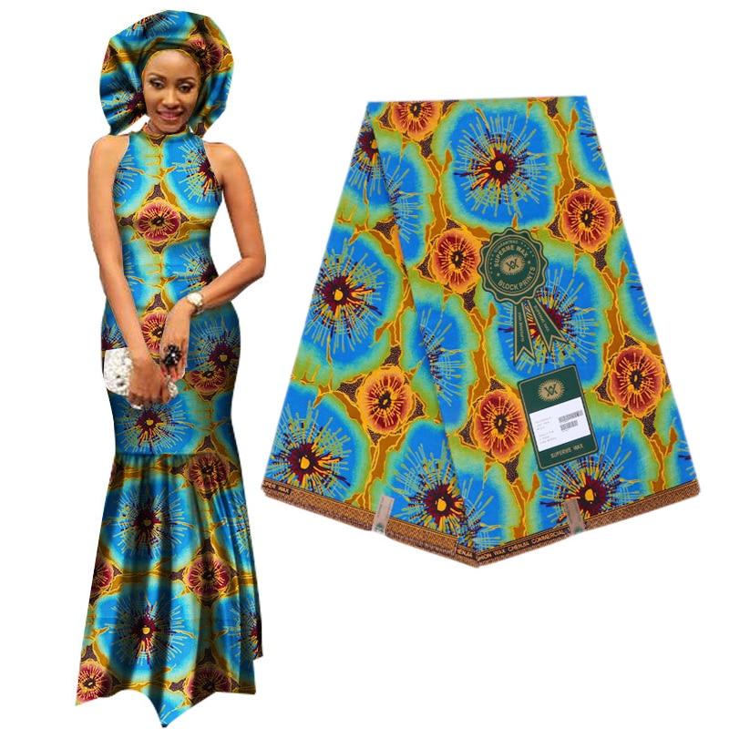 Elegant Africa Ankara Prints Wax Fabric 100% Cotton High Quality Guaranteed Real Dutch Patchwork for Women Party Dress 6yards