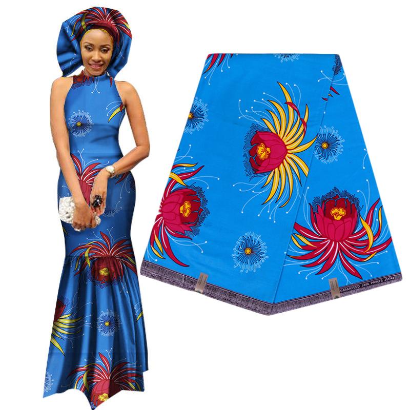 Elegant Africa Ankara Prints Wax Fabric 100% Cotton High Quality Guaranteed Real Dutch Patchwork for Women Party Dress 6yards