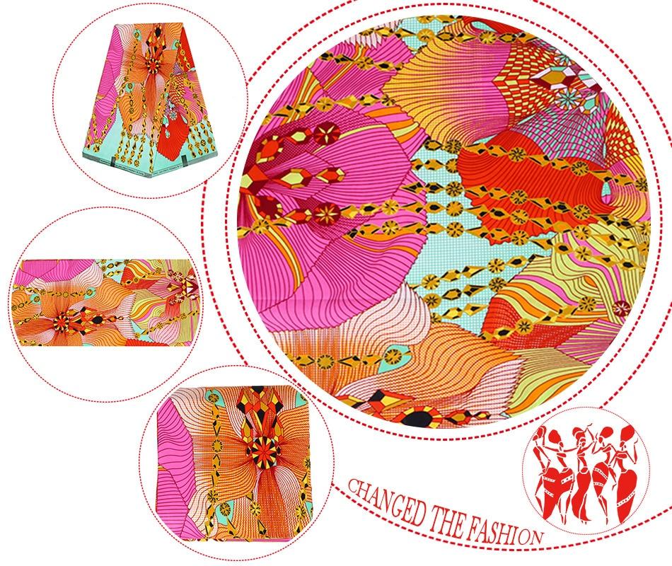 Elegant Africa Ankara Prints Wax Fabric 100% Cotton High Quality Guaranteed Real Dutch Patchwork for Women Party Dress 6yards