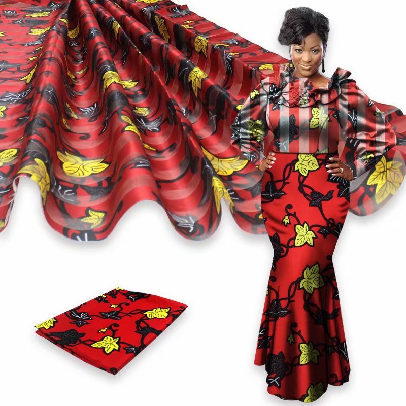 4 yards organza matching 2 yards ribbon silk african print ankara design for women dress