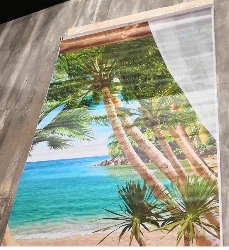 Custom 3D Photo Wallpaper Balcony Sandy Beach Sea View 3D Living Room Sofa Bedroom TV Background Wall Mural Wallpaper Home Decor