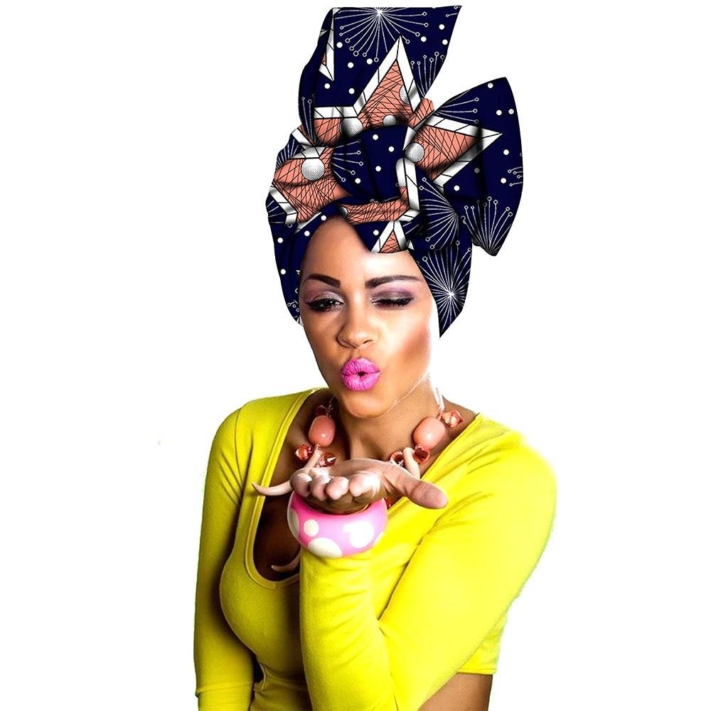 2019 African New fashion Ankara Headwrap Women African Traditional Headtie Scarf Turban 100% Cotton Wax AFRIPRIDE sexy S002