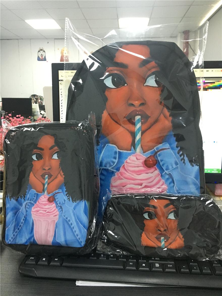 WHEREISART African Black Queen Girl Backpack Children School Bags For Girls Canvas SchoolBag Fashion Kids Backpacks Cute Mochila