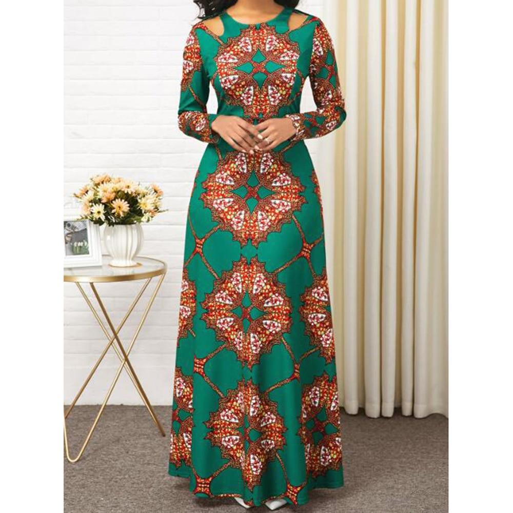 2020 Slim Summer Dress Women Robe Africaine Bazin Fashion Ethnic Print Evening Dress Ankara Ladies Dress Kanga African Clothes