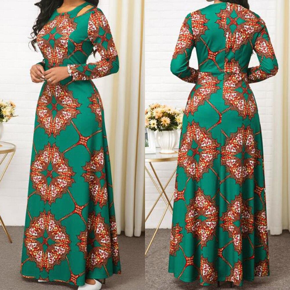 2020 Slim Summer Dress Women Robe Africaine Bazin Fashion Ethnic Print Evening Dress Ankara Ladies Dress Kanga African Clothes