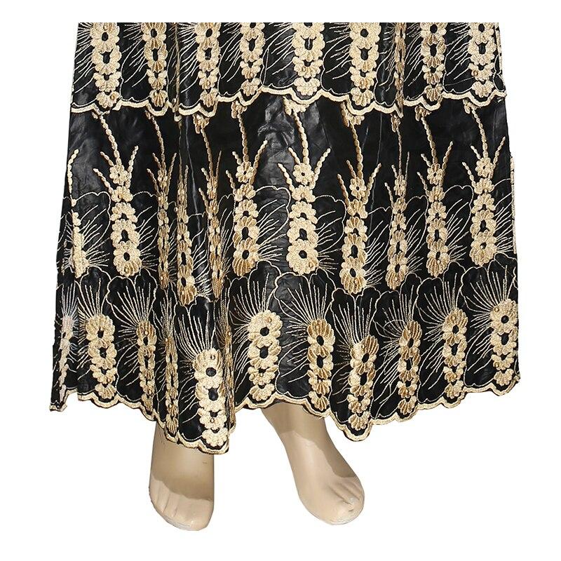 H&D Bazin Riche Dashiki Dress South Africa Ladies Ankara Dresses Gold Black Embroidery Robes Africaines 2020 Nigerian Wedding