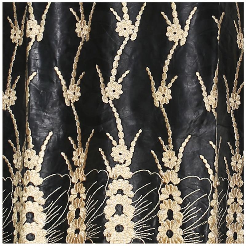 H&D Bazin Riche Dashiki Dress South Africa Ladies Ankara Dresses Gold Black Embroidery Robes Africaines 2020 Nigerian Wedding